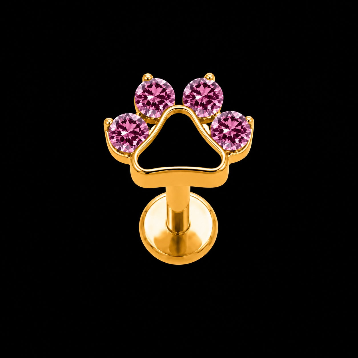 Premium Zirkonia Stud – Model I · 16G · 1,2 × 8 mm – Titanium