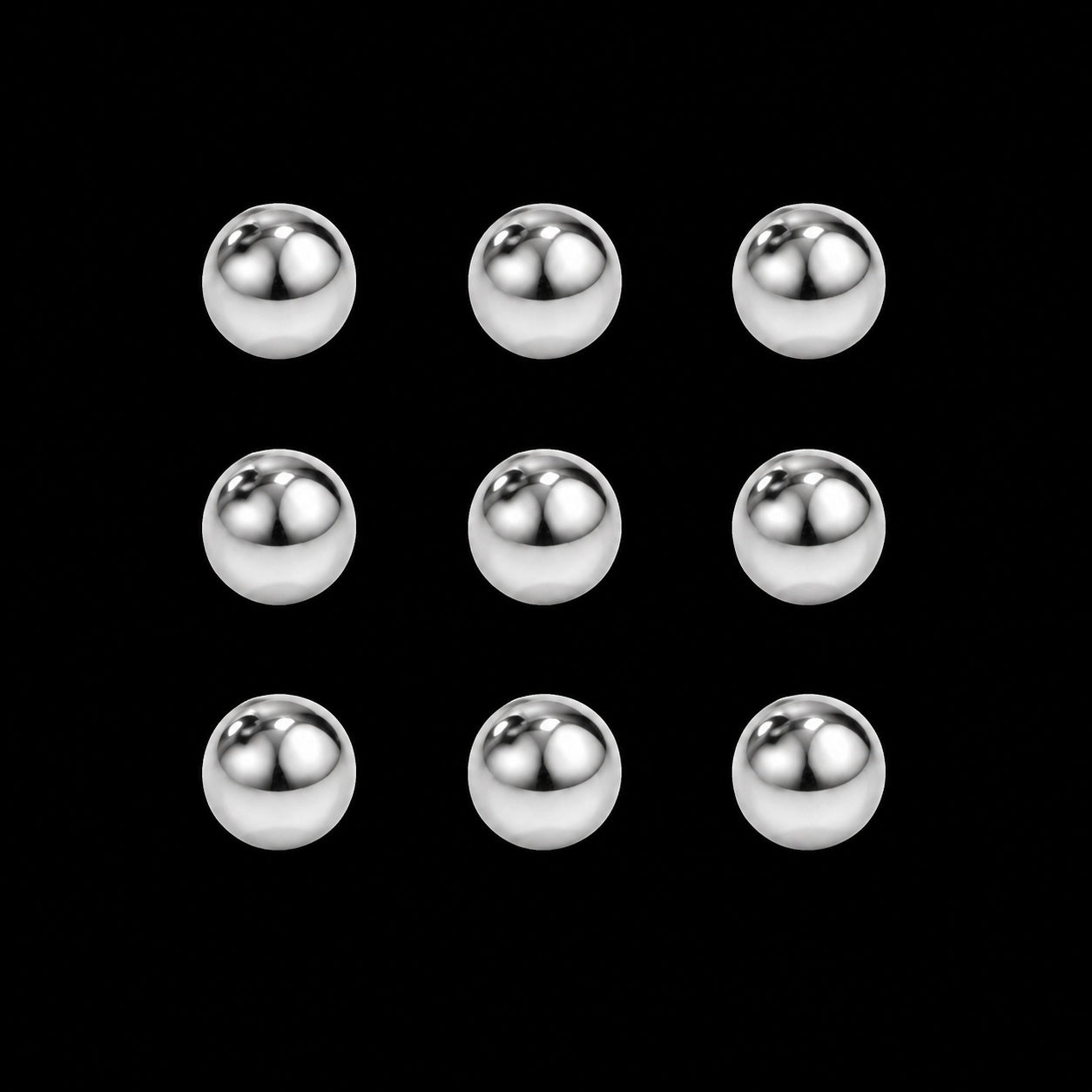 Titanium Schroefballetje Mini – Zilver – 16G · 1,2 × 2 mm