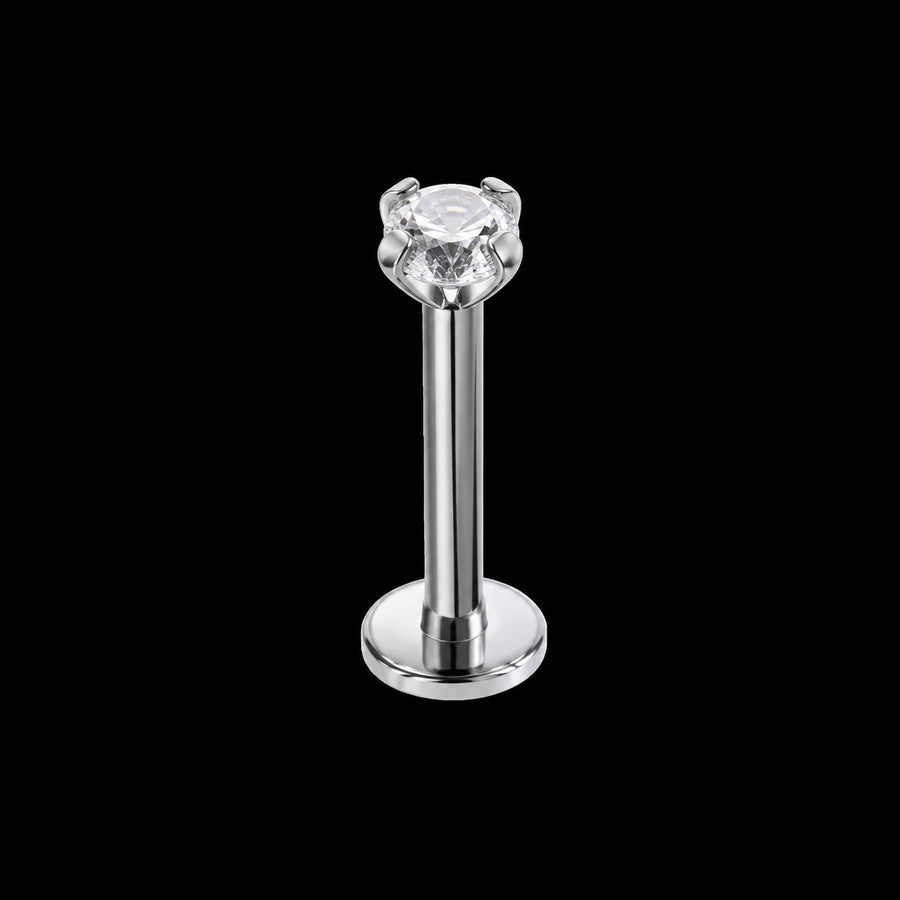 Ronde Zirkonia Labret – Witte zirkonia 3 mm · 16G · 1,2 × 8 mm