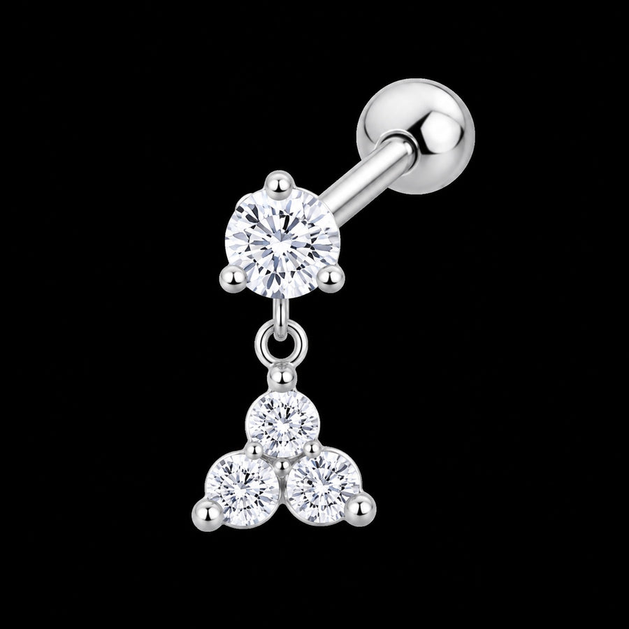 Threadless Labret Top – Bloem & Vlinder – Model C · 16G · 1,2 × 6 mm
