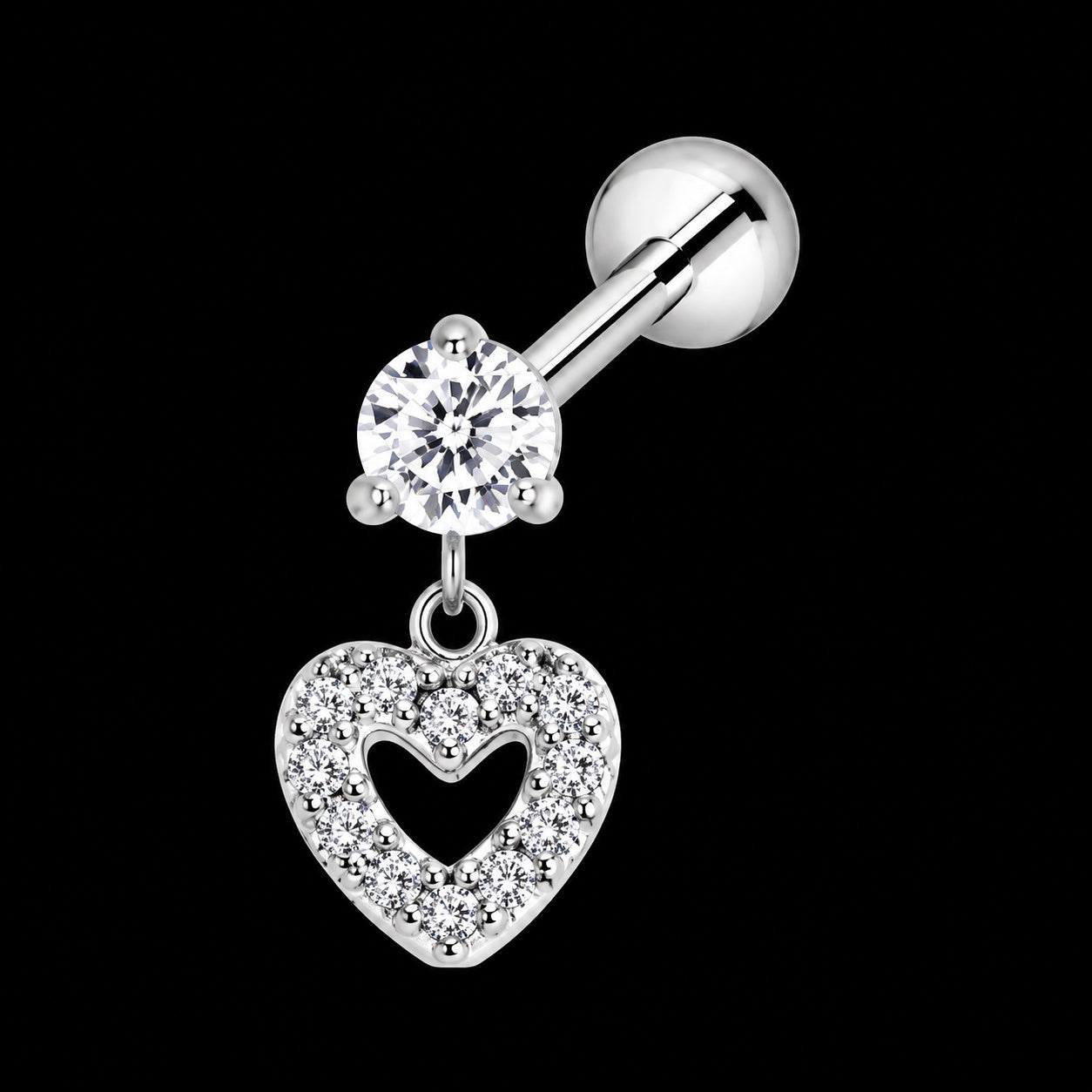 Threadless Labret Top – Bloem & Vlinder – Model O · 16G · 1,2 × 6 mm