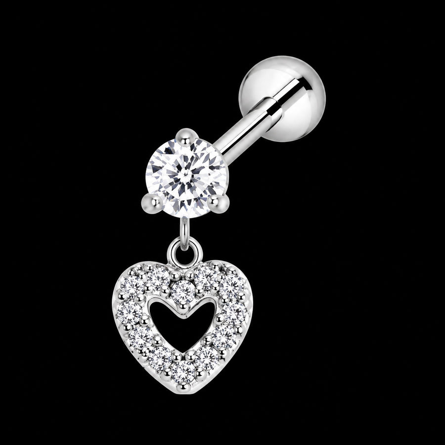 Threadless Labret Top – Bloem & Vlinder – Model O · 16G · 1,2 × 6 mm