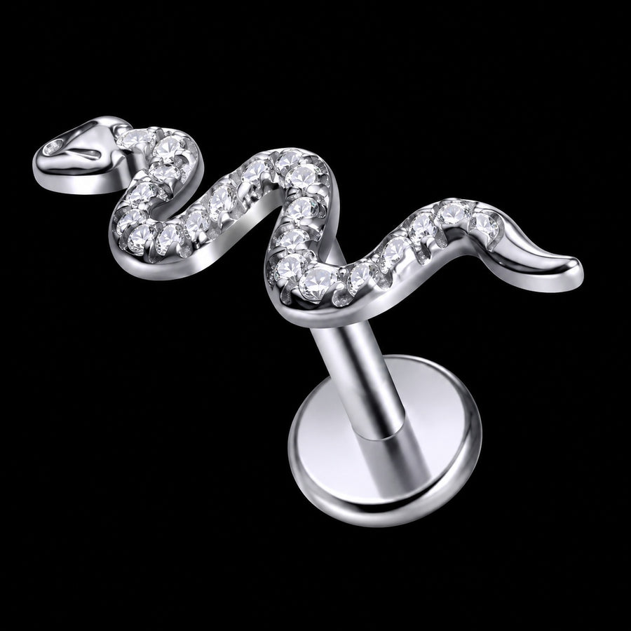 Slangen Labret Stud – TC044 · 16G · 1,2 × 8 mm