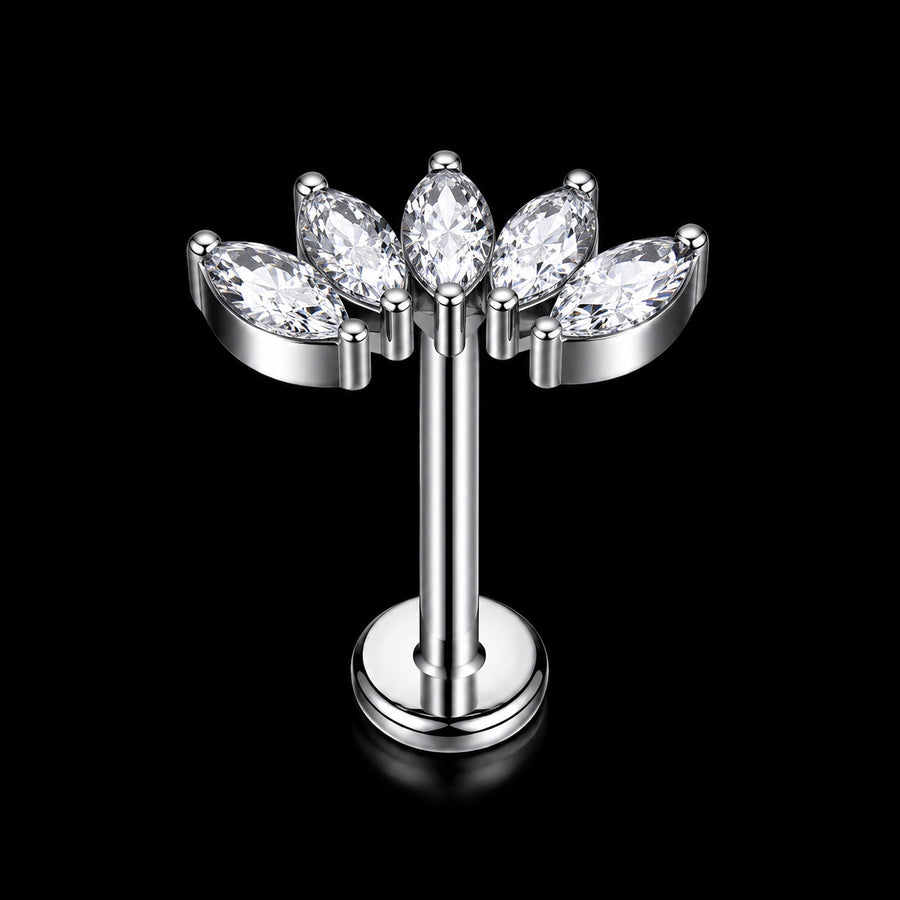 Zirkonia Labret – Marquise Waaier · 16G · 1,2 × 8 mm