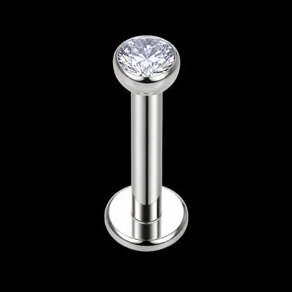 Zirkonia Labret Stud – 16G · 1,2 × 8 × 2 × 4 mm