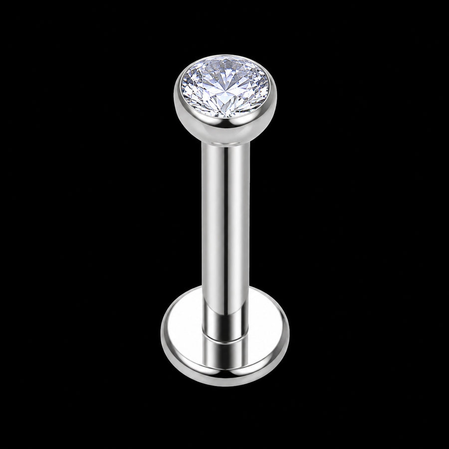 Zirkonia Labret Stud – 16G · 1,2 × 8 × 2 × 4 mm