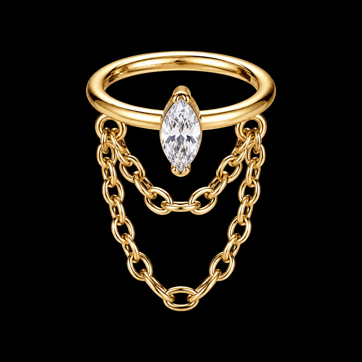 Ketting Clicker Ring – 16G · 1,2 × 12 mm – Goud