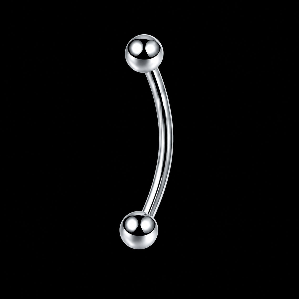Titanium Gebogen Barbell – Binnendraad – Titanium – 16G · 1,2 × 10 × 3 mm