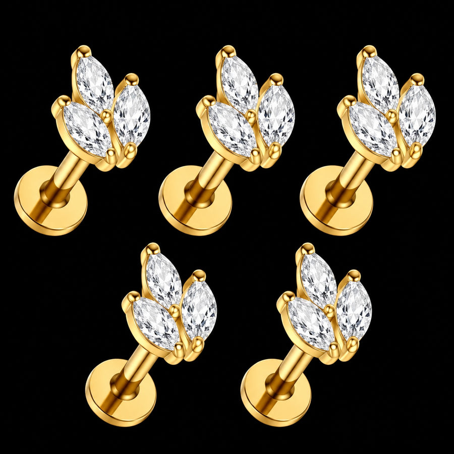 Marquise Zirkonia Labret – 16G · 1,2 × 8 mm