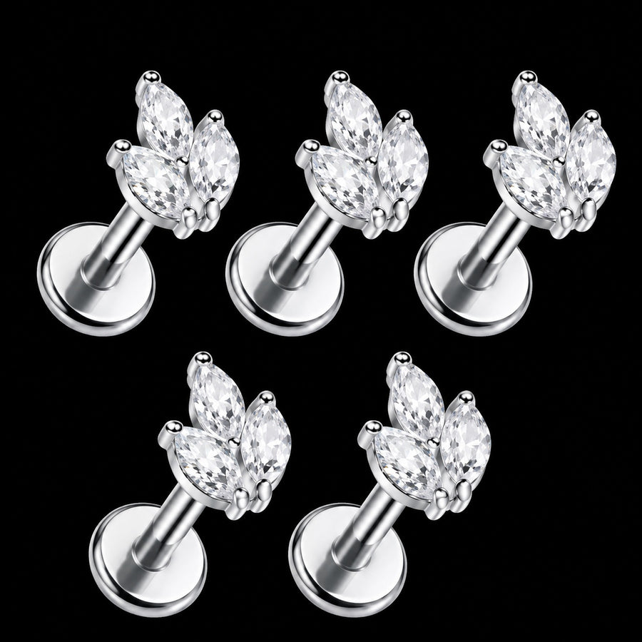 Marquise Zirkonia Labret – 16G · 1,2 × 8 mm