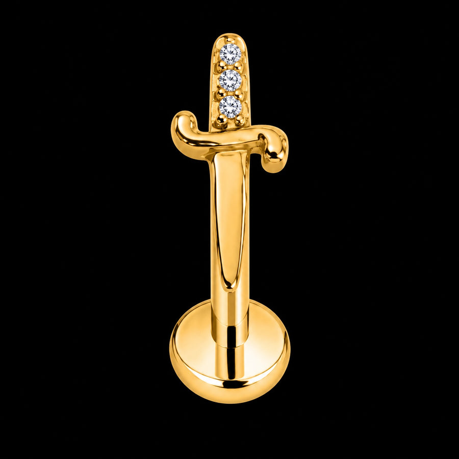 Zirkonia Zwaard Labret – 16G · 1,2 × 8 mm B2