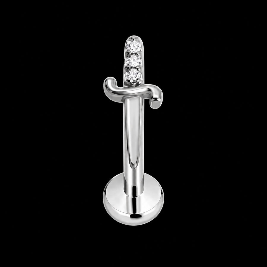 Zirkonia Zwaard Labret – 16G · 1,2 × 8 mm B2