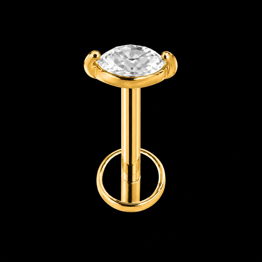 Threadless Labret Top – Bloem & Hart – Model M · 16G · 1,2 × 8 mm