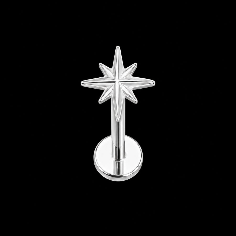 Threadless Labret Top – Bloem & Hart – Model F · 16G · 1,2 × 8 mm