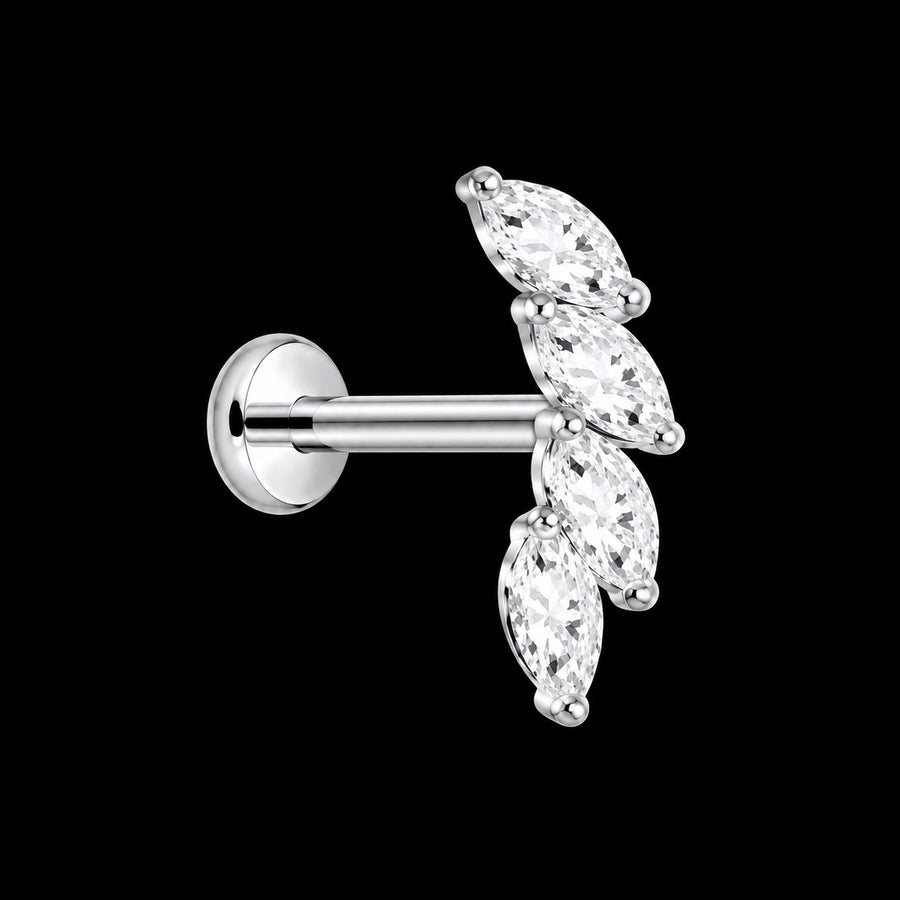 Threadless Labret Top – Bloem & Hart – Model K · 16G · 1,2 × 8 mm