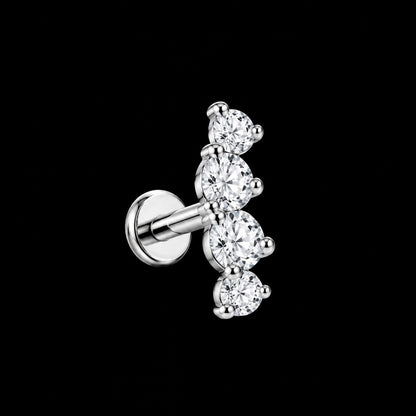 Vijf-Zirkonia Cluster Labret – 16G · 1,2 × 8 mm