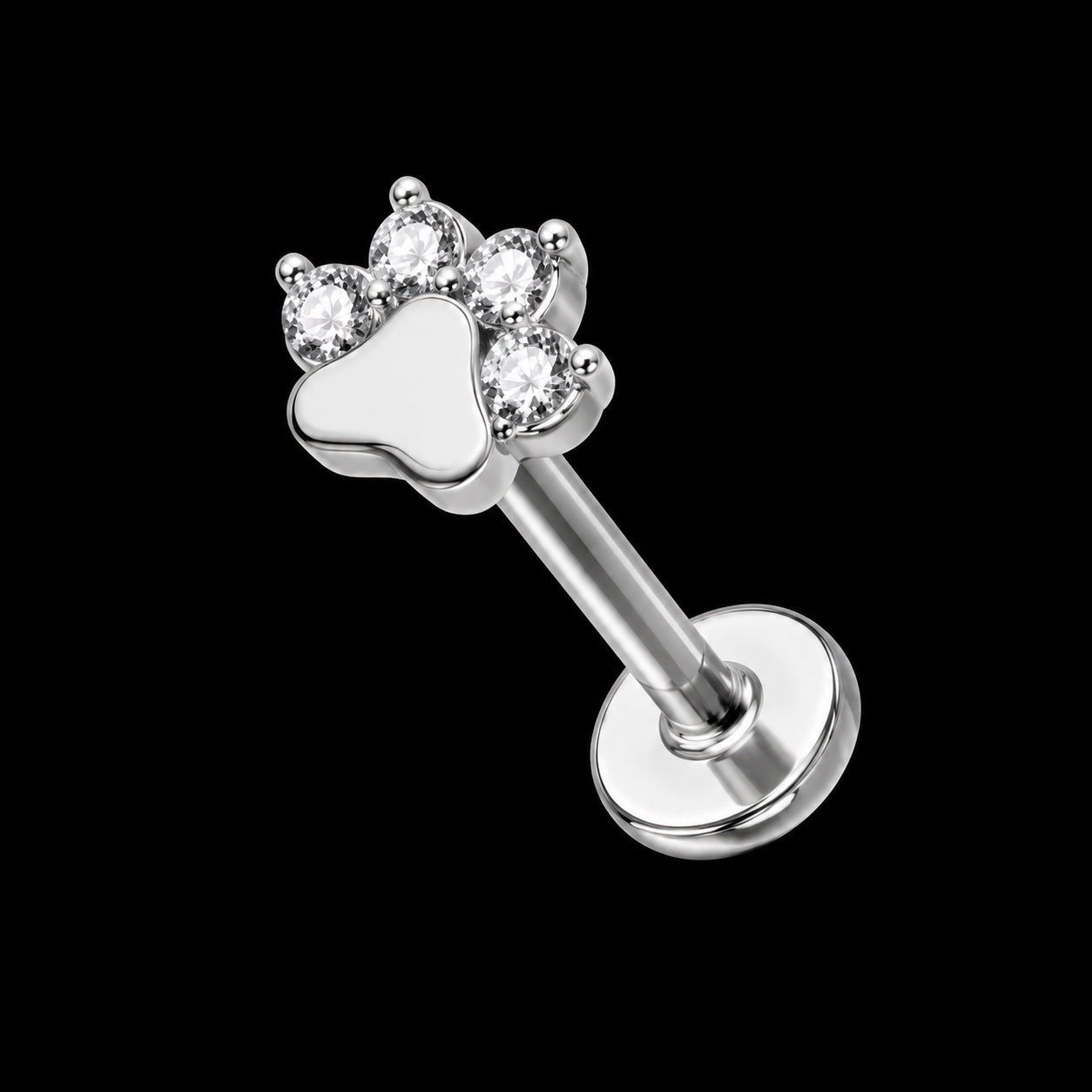 Threadless Labret Top – Bloem & Blad – Model 11 · 16G · 1,2 × 8 mm
