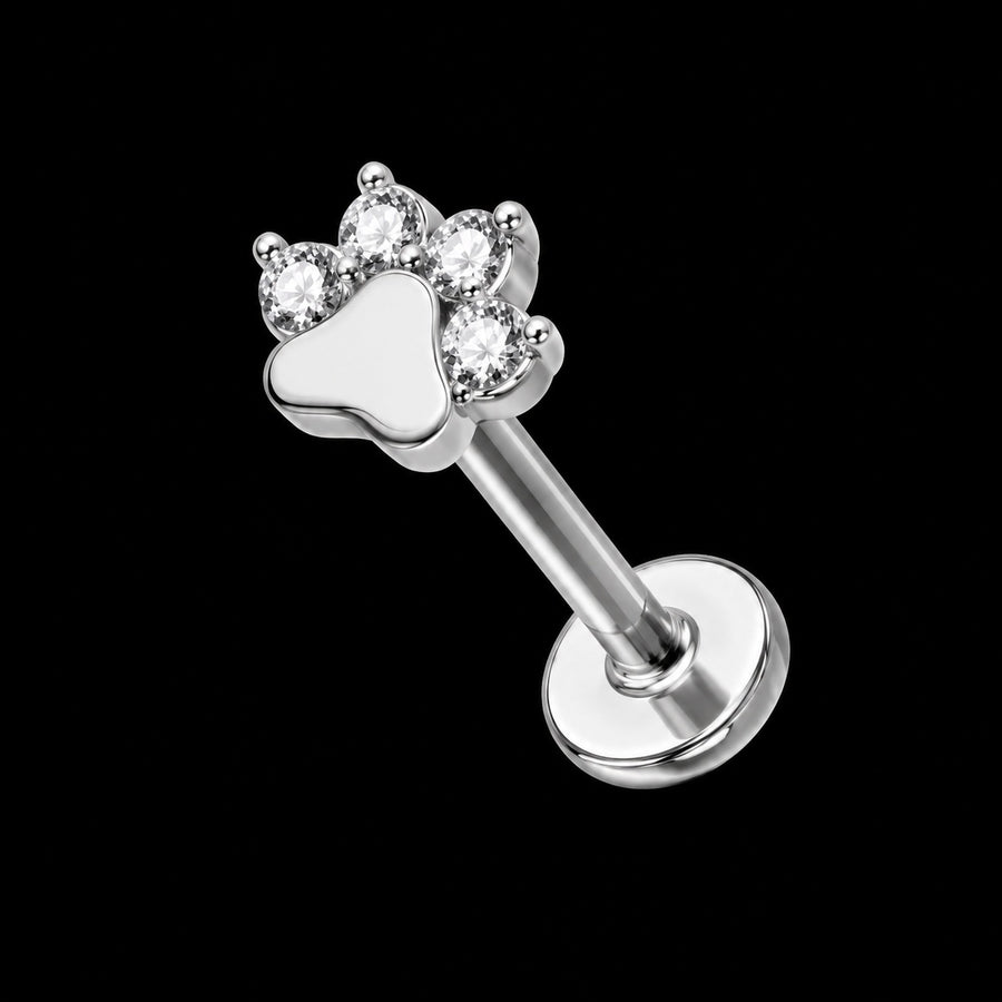 Threadless Labret Top – Bloem & Blad – Model 11 · 16G · 1,2 × 8 mm