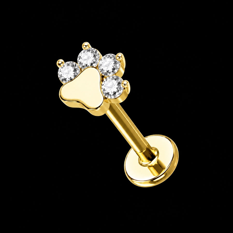 Threadless Labret Top – Bloem & Blad – Model 11 · 16G · 1,2 × 8 mm