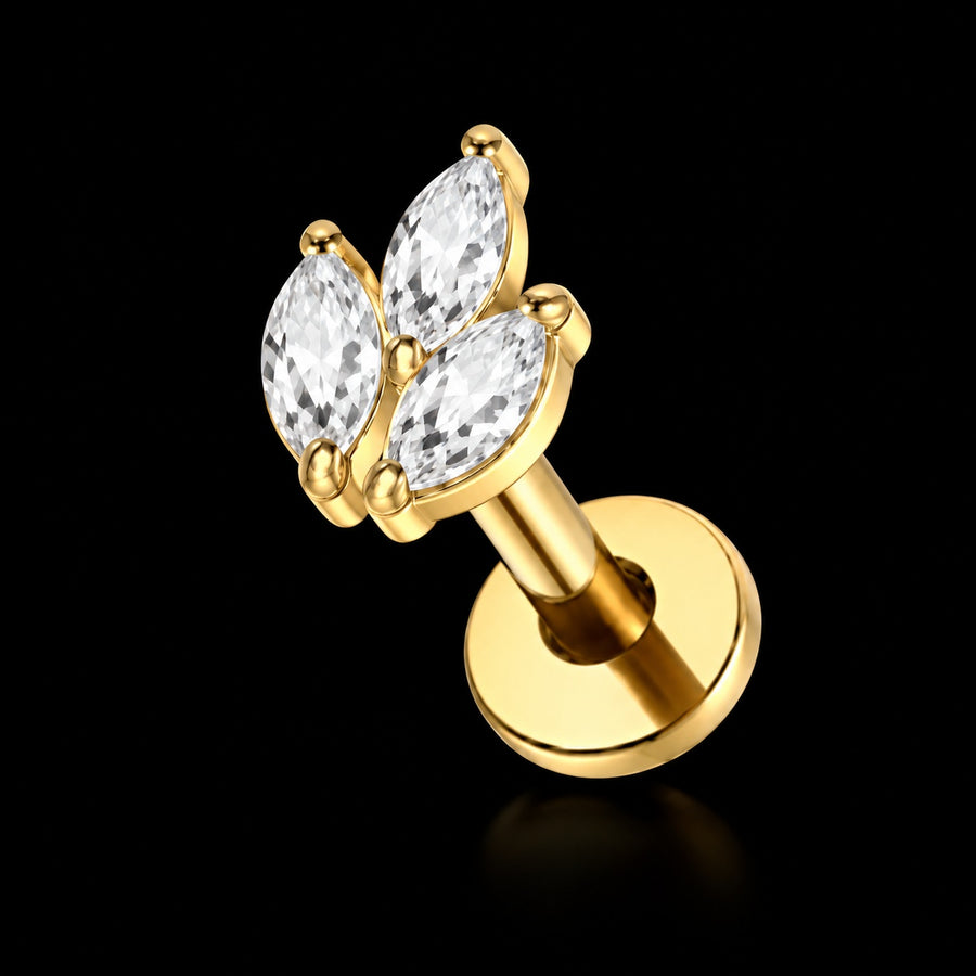 Tiny Marquise Labret – Model D · 16G · 1,2 × 8 mm
