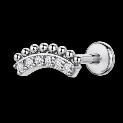 Threadless Labret Top – Bliksem & Bloem – Model 11 · 16G · 1,2 × 8 mm