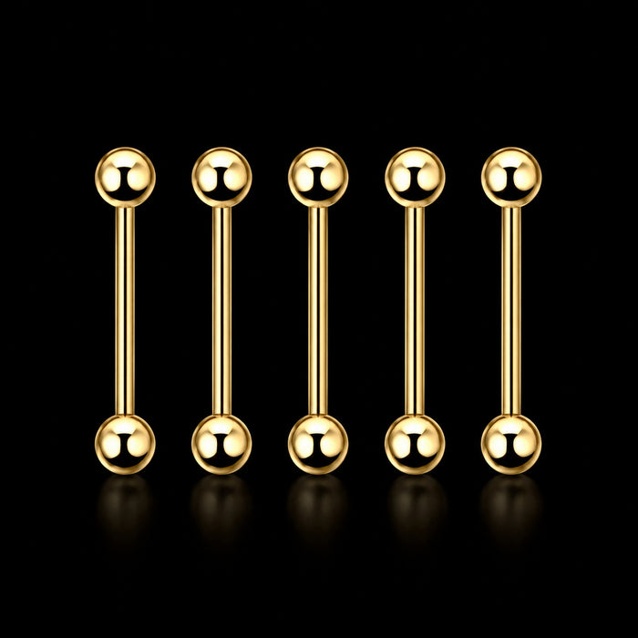 Titanium Korte Industrial Barbell – Titanium – 14G · 1,6 × 14 × 5 × 5 mm