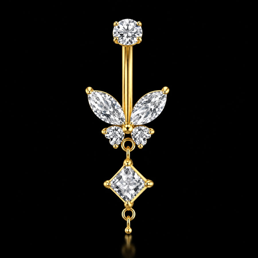 Bloem Hanger Navelpiercing – Model 2 · 14G · 1,6 × 10 mm