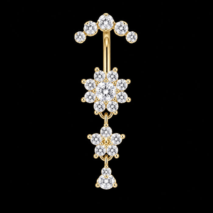 Bungelende Bloem Navelpiercing – 2950 – Goud