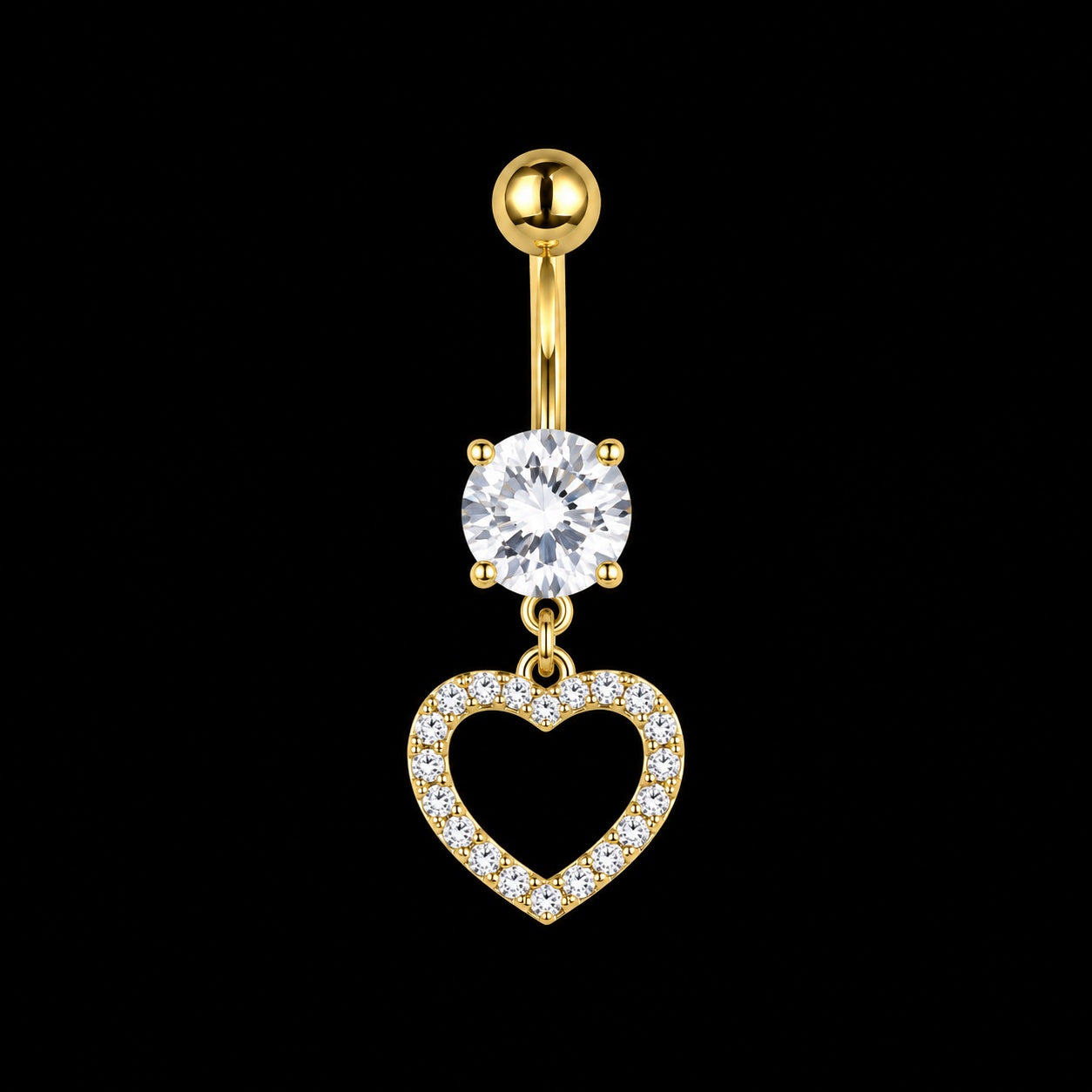 Waterdruppel Navelpiercing – 14G · 1,6 × 10 mm – Wit