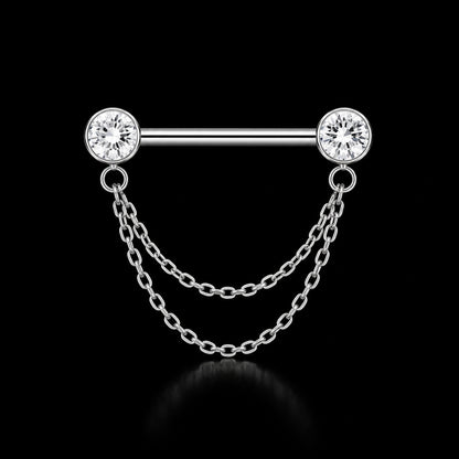 Zirkonia Tepelbarbell met Ketting
