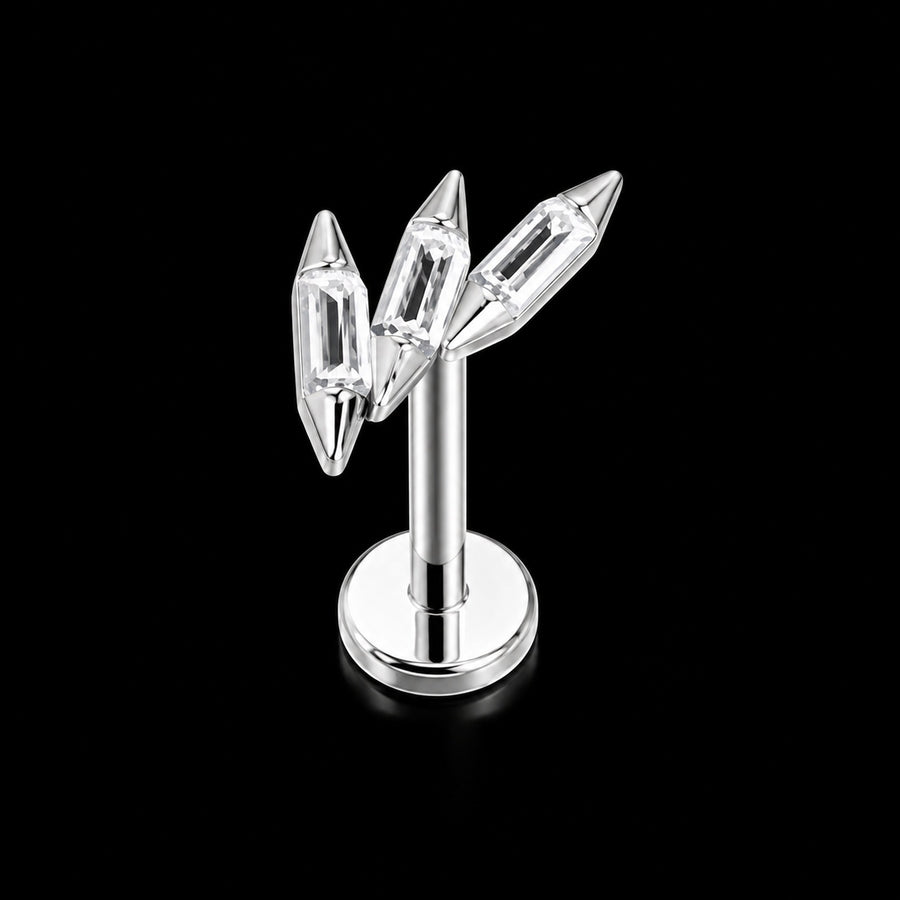 Threadless Labret Top – Bloem & Hart – Model G · 16G · 1,2 × 8 mm