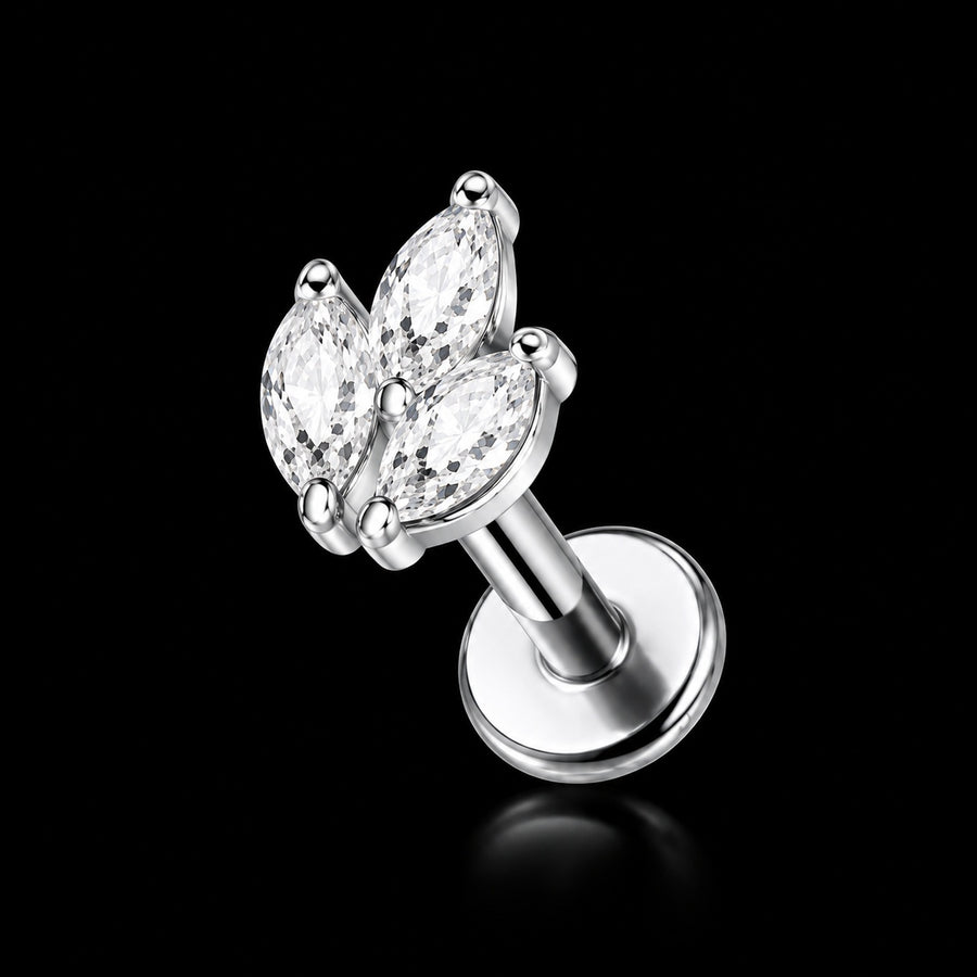 Tiny Marquise Labret – Model D · 16G · 1,2 × 8 mm