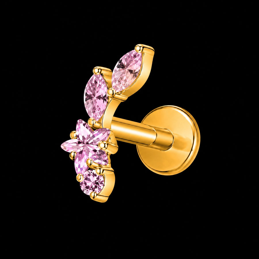 Premium Zirkonia Stud – Model H · 16G · 1,2 × 8 mm B17