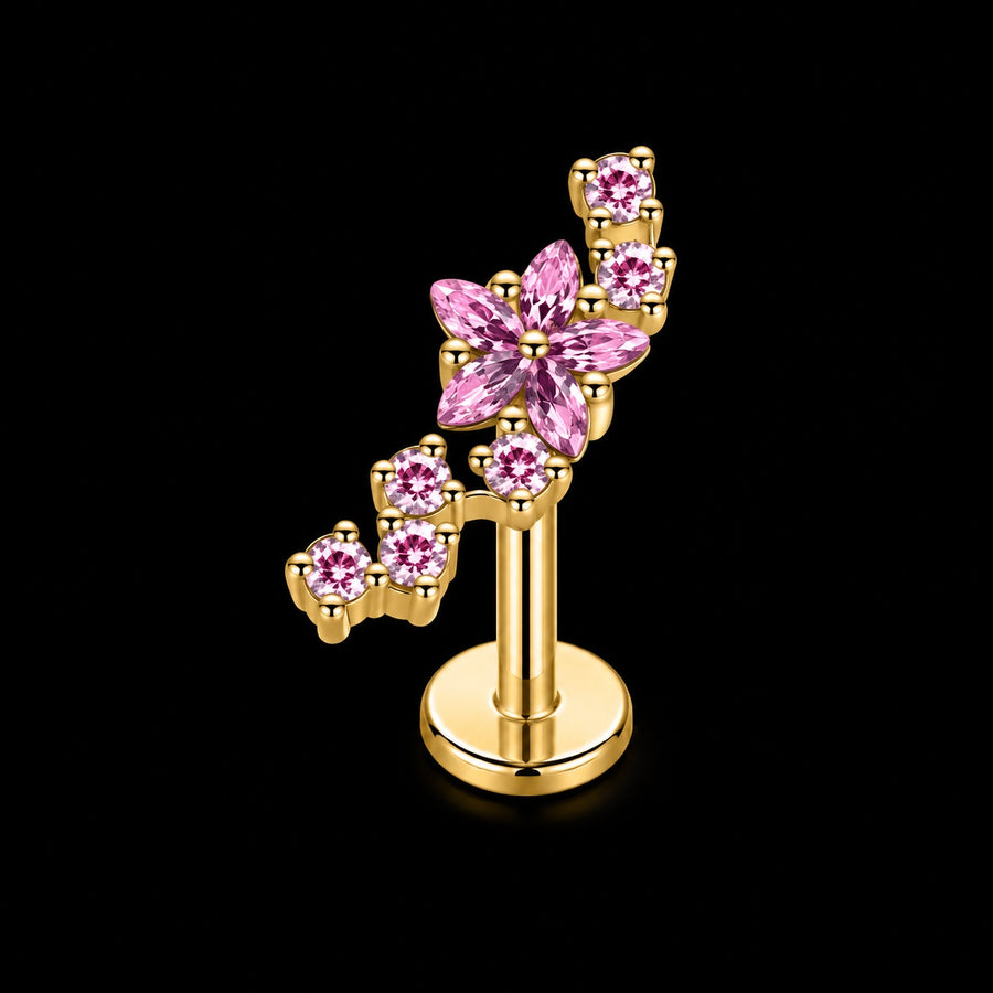 Premium Zirkonia Stud – Model J · 16G · 1,2 × 8 mm B15