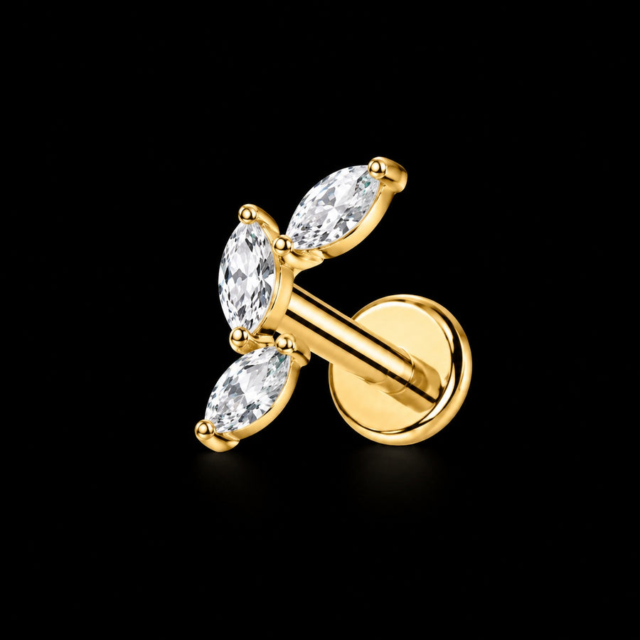 Luxe Zirkonia Stud – Model P · 16G · 1,2 × 8 mm B8