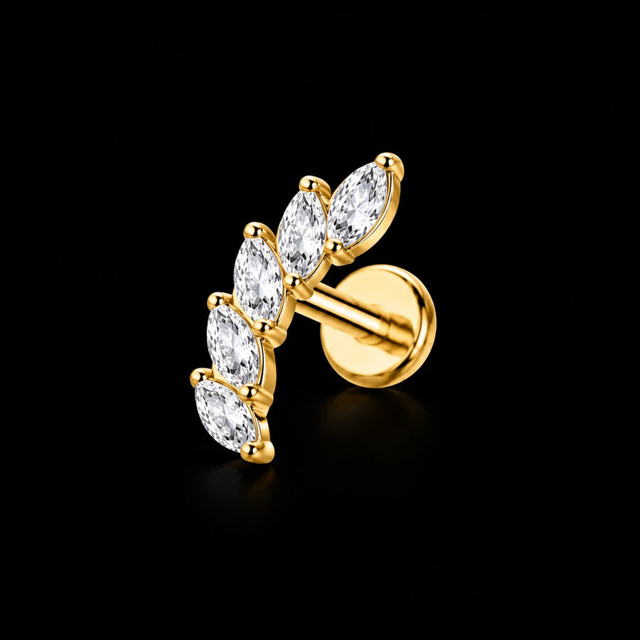 Luxe Zirkonia Stud – Model E · 16G · 1,2 × 8 mm B9