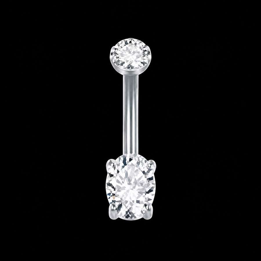 Hart Kristal Navelpiercing – Ovaal A3