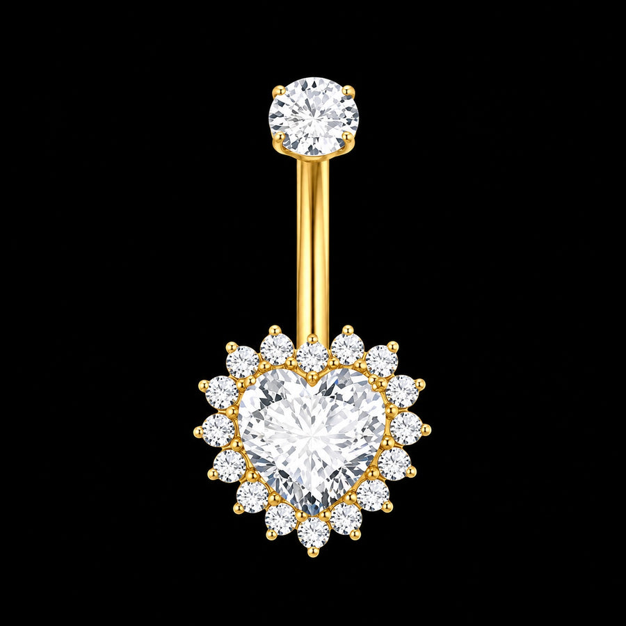 Hart Kristal Navelpiercing – Bloem A2