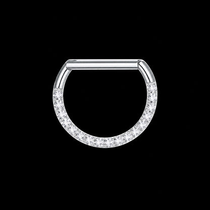 Zirkonia Tepel Clicker – Enkele Rij – Zilver – 14G · 1,6 × 14 mm