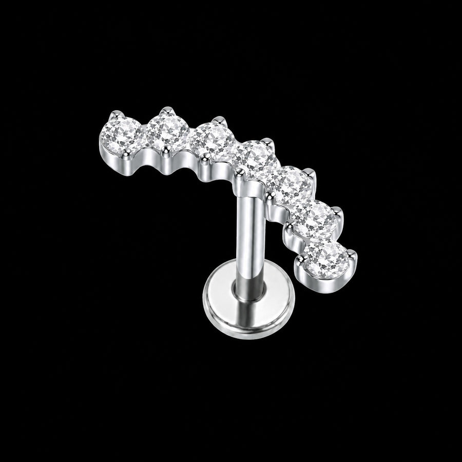 Zirkonia Labret – Gebogen Rij B6