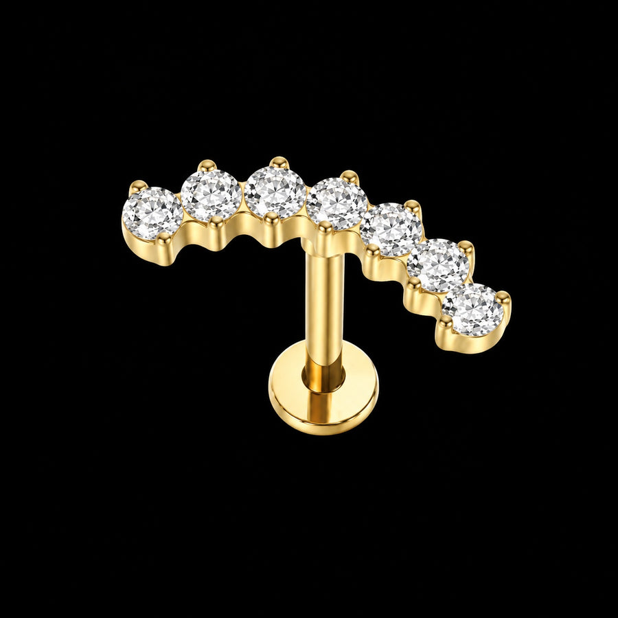 Zirkonia Labret – Gebogen Rij B6