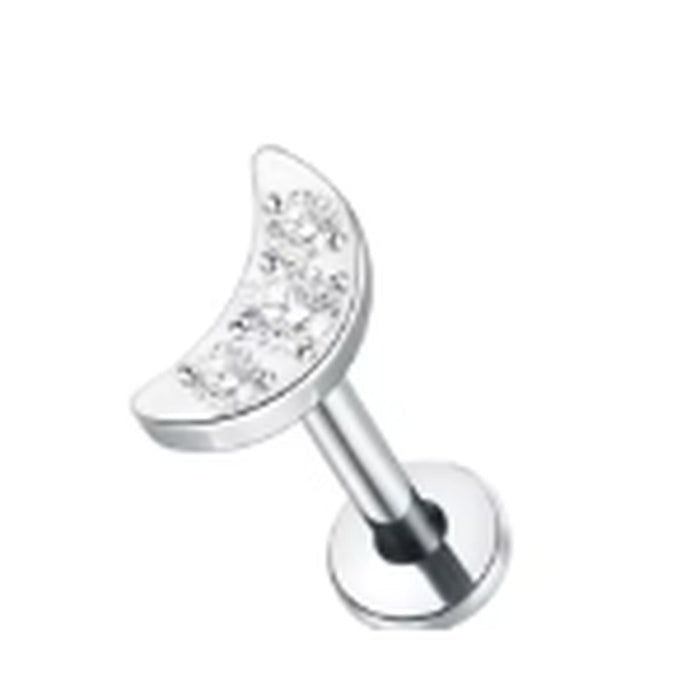 Zirkonia Labret – Maan – Zilver