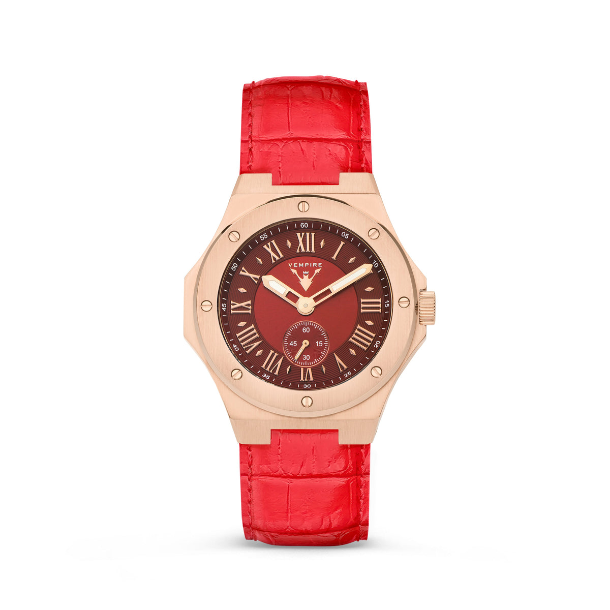 PHOENIX - RED / ROSE GOLD (LEATHER)